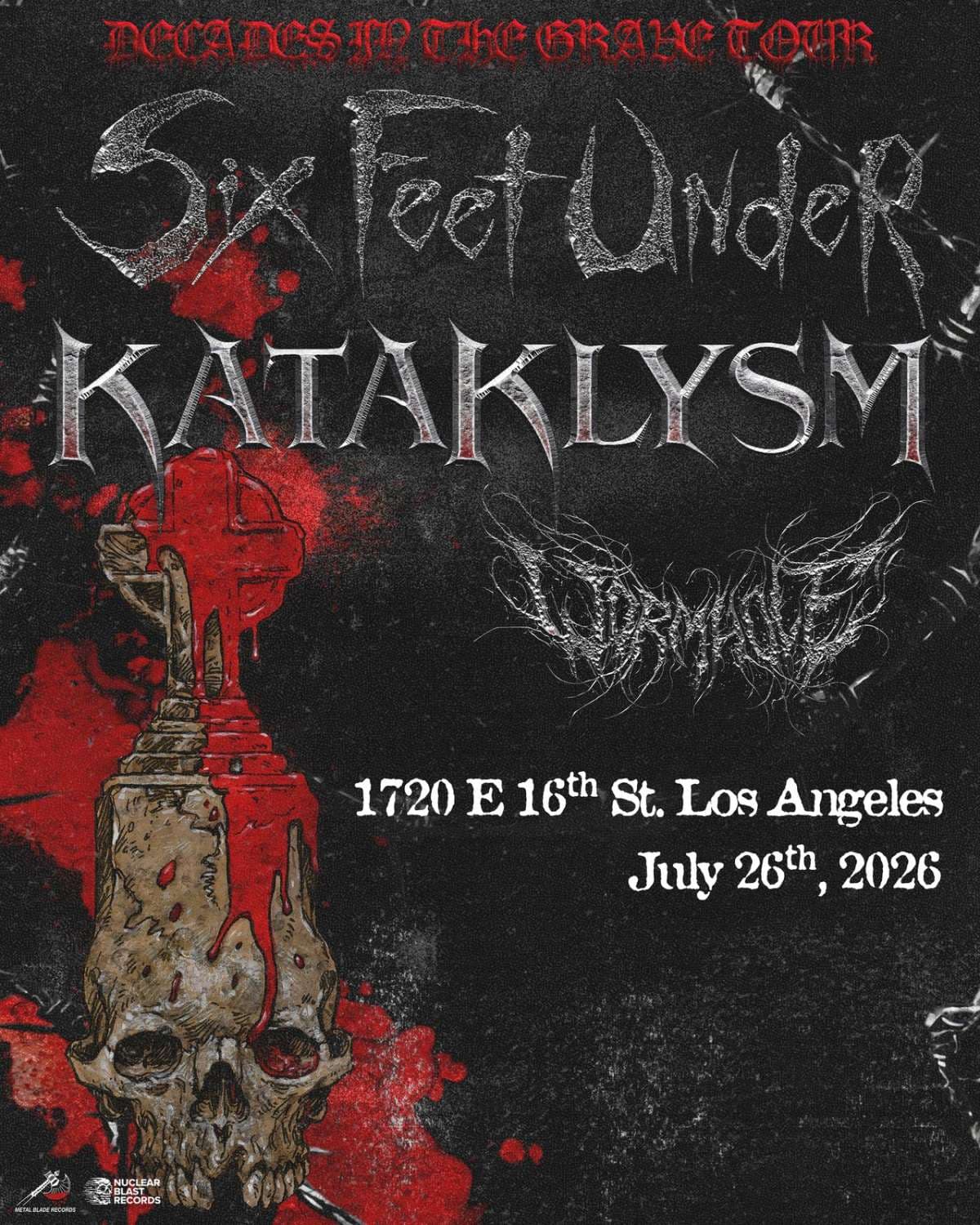 Six Feet Under : Decades In The Grave Tour artwork from 1720