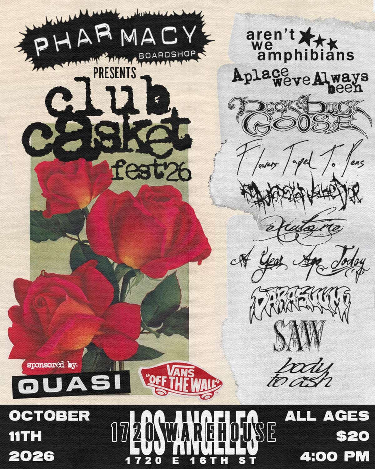 Club Casket Fest 2026 artwork from 1720