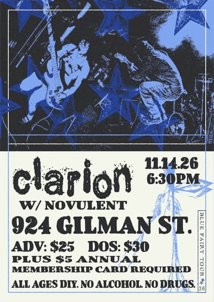 Clarion + Novulent artwork from 924 Gilman