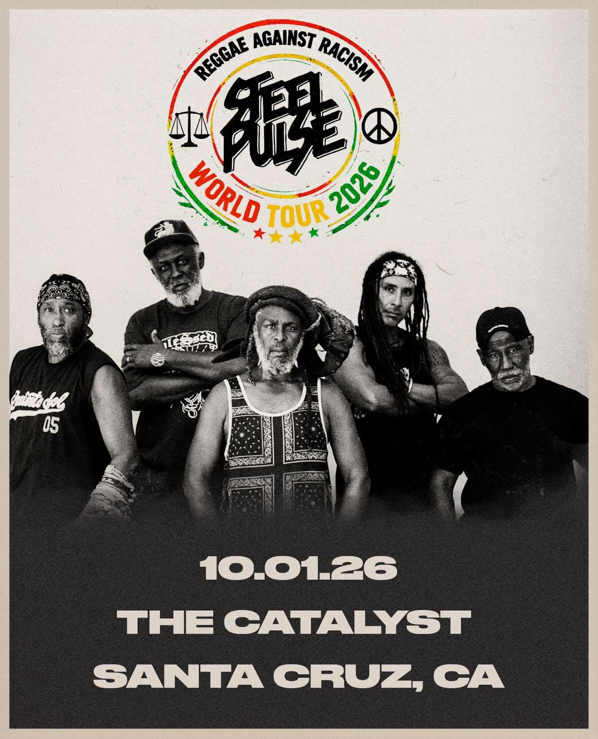Steel Pulse – Reggae Against Racism Tour artwork from The Catalyst