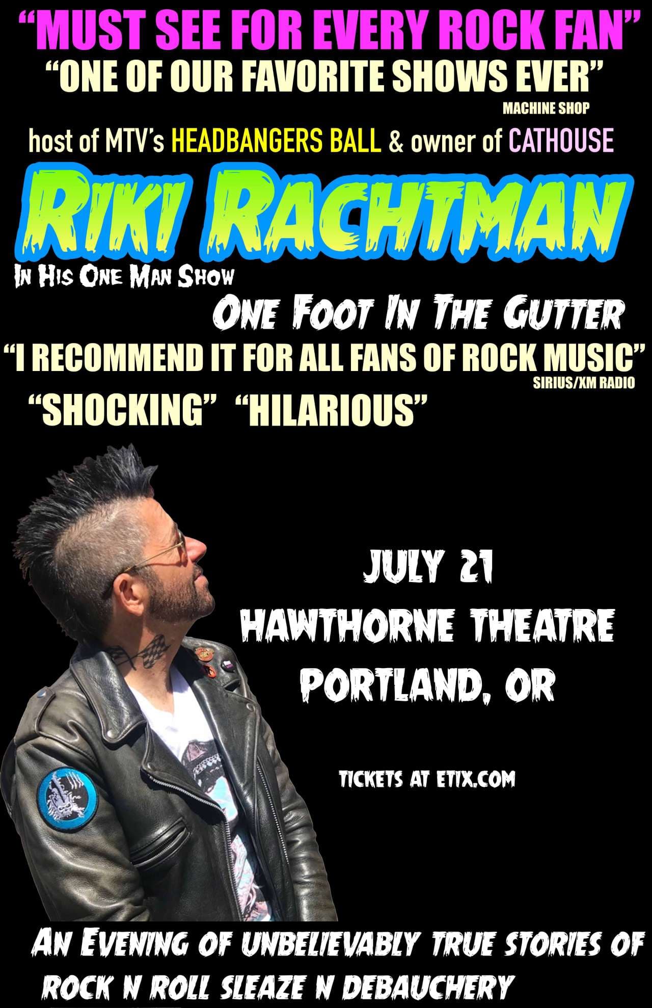 Riki Rachtman artwork from Hawthorne Theatre