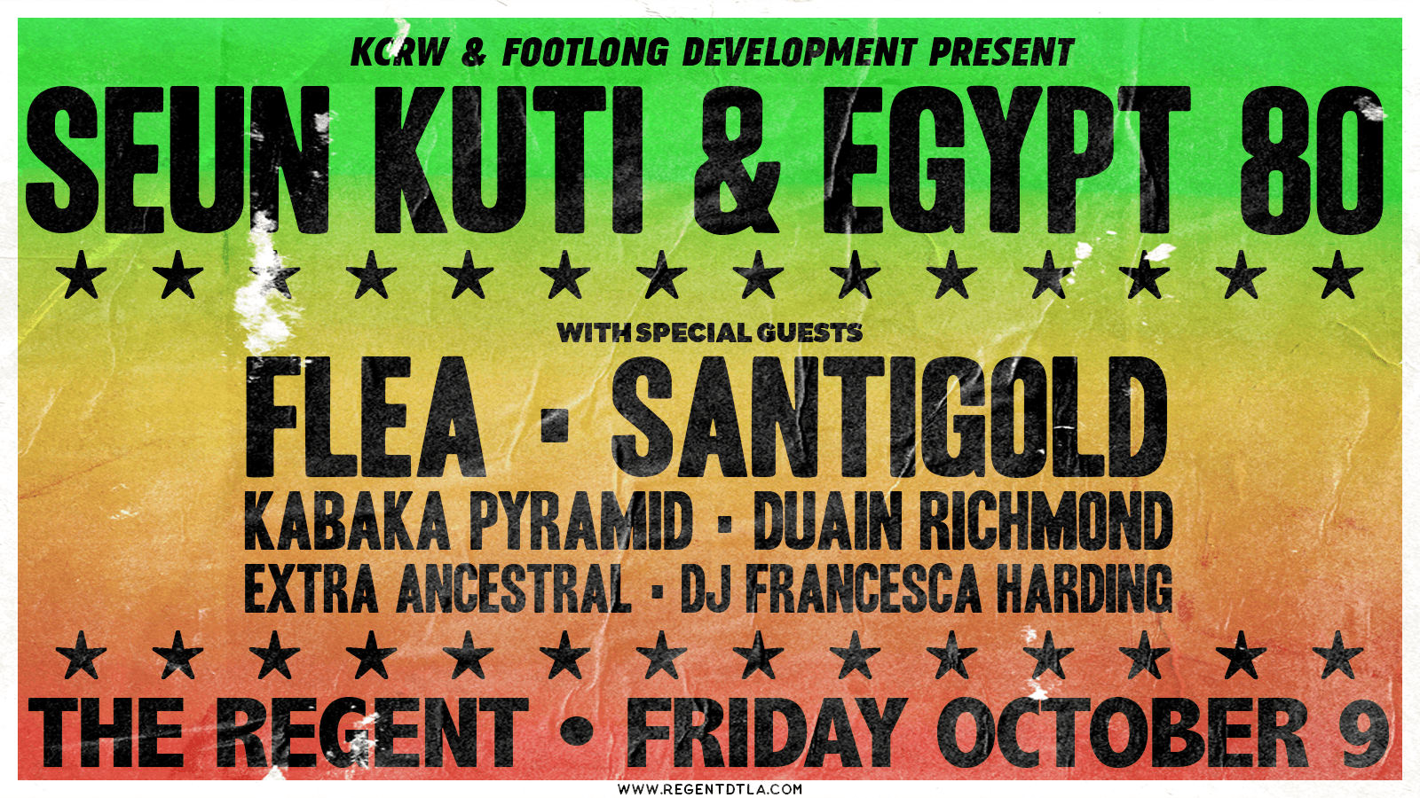 Seun Kuti & Egypt 80 w/Special Guests: Flea, Santigold, Kabaka Pyramid & More artwork from The Regent Theater