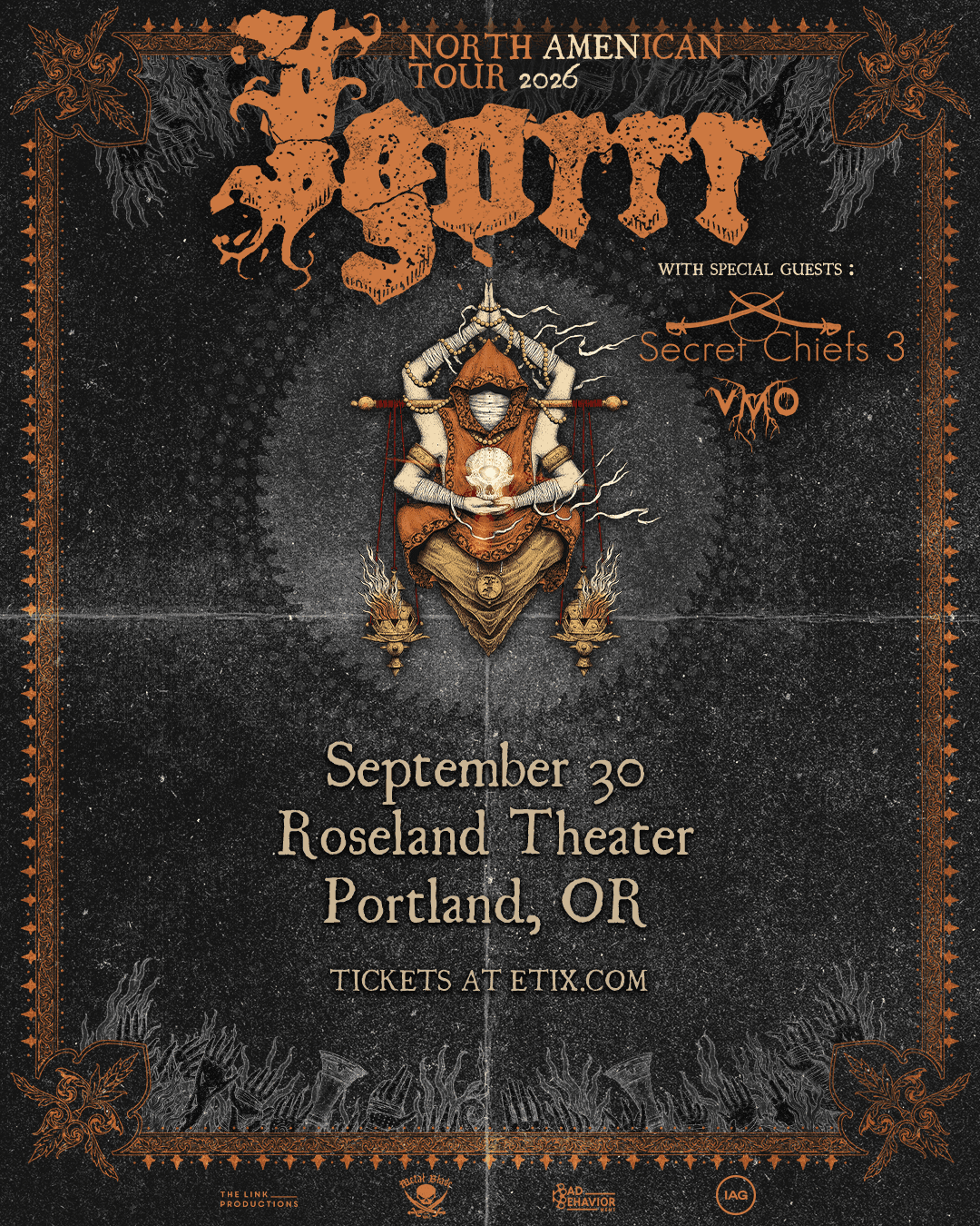 Igorrr: North American Tour 2026 artwork from Roseland Theater