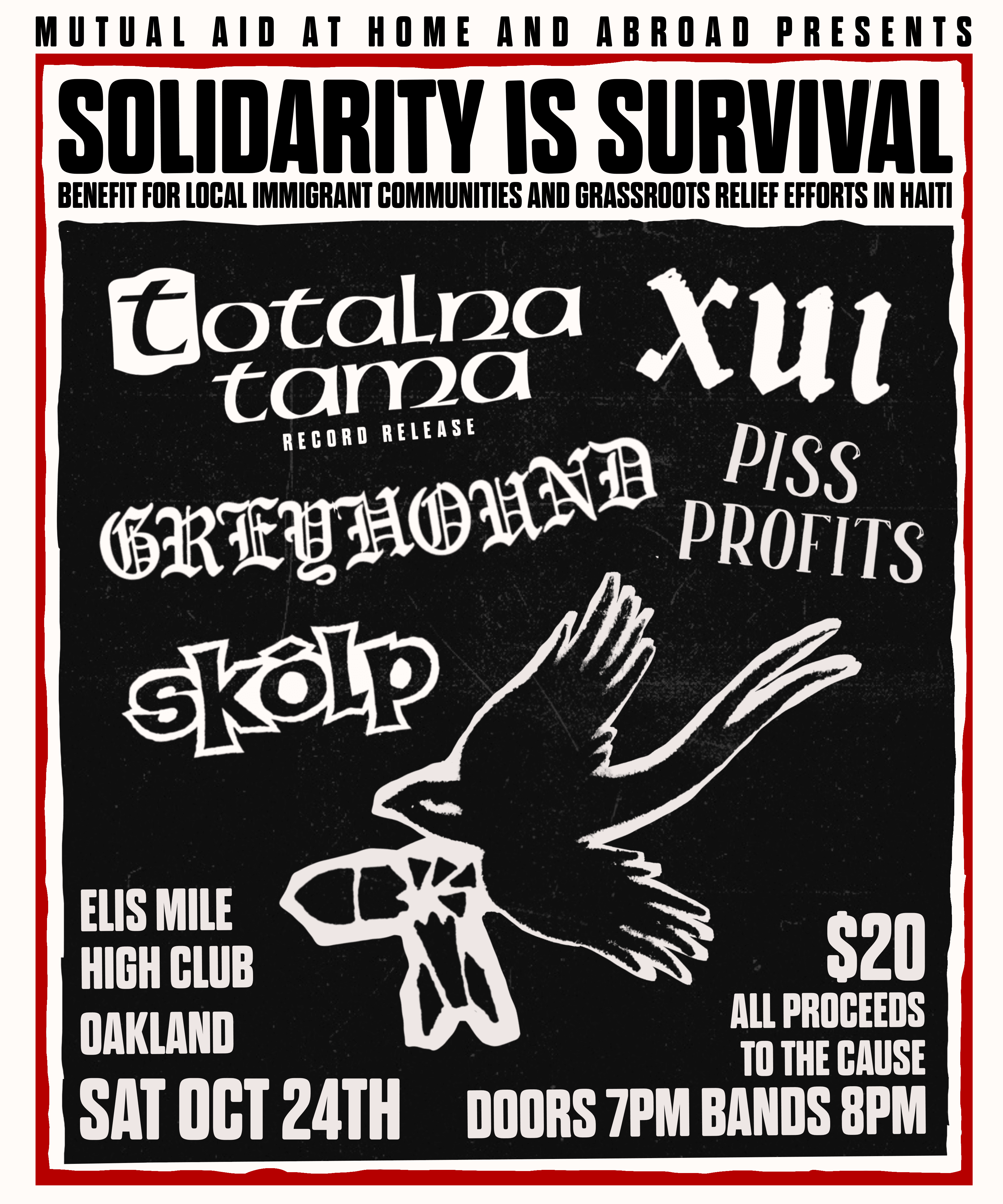 MUTUAL AID AT HOME & ABROAD PRESENTS: Solidarity Is Survival - Benefit for Local Immigrant Communities artwork from Eli's Mile High Club