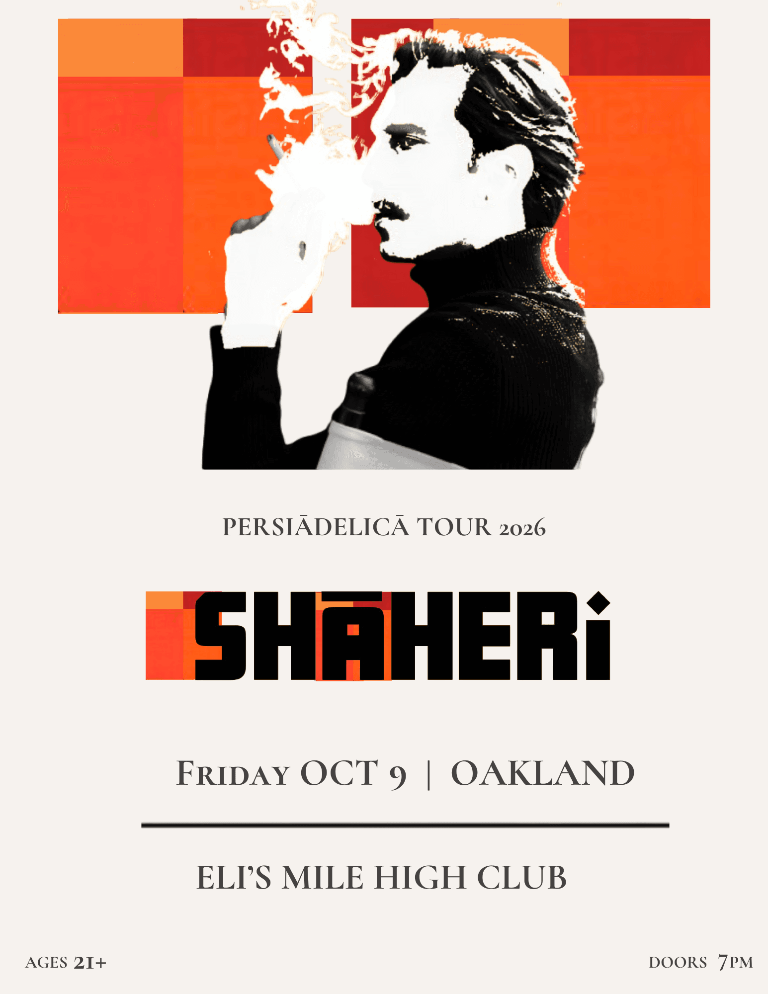 SHÂHERI poster for Eli's Mile High Club