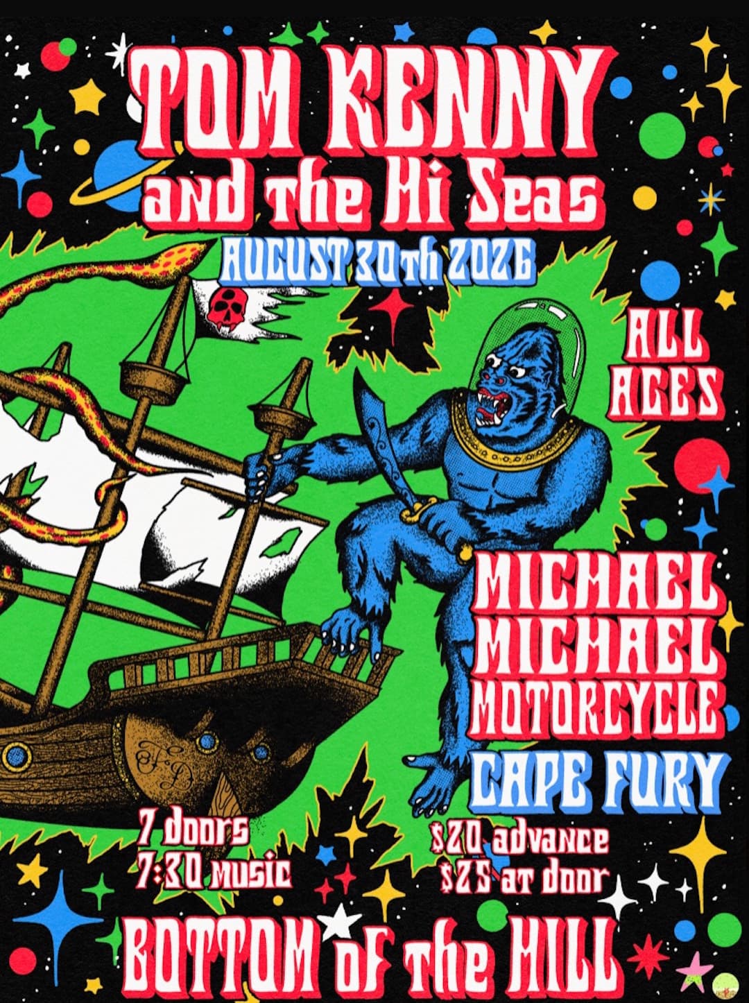 Tom Kenny & the Hi Seas artwork from Bottom of the Hill