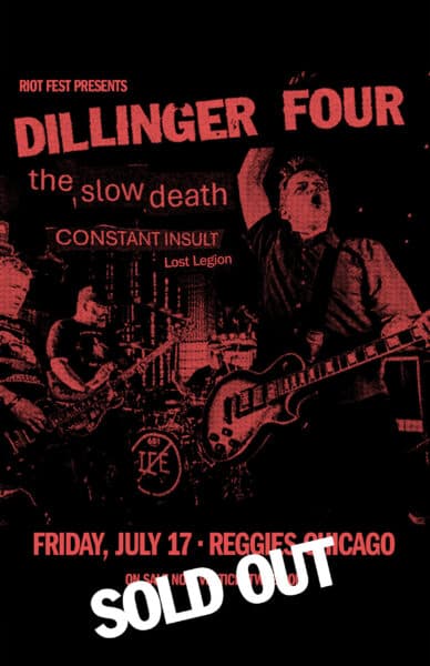 DILLINGER FOUR artwork from Reggie's Rock Club
