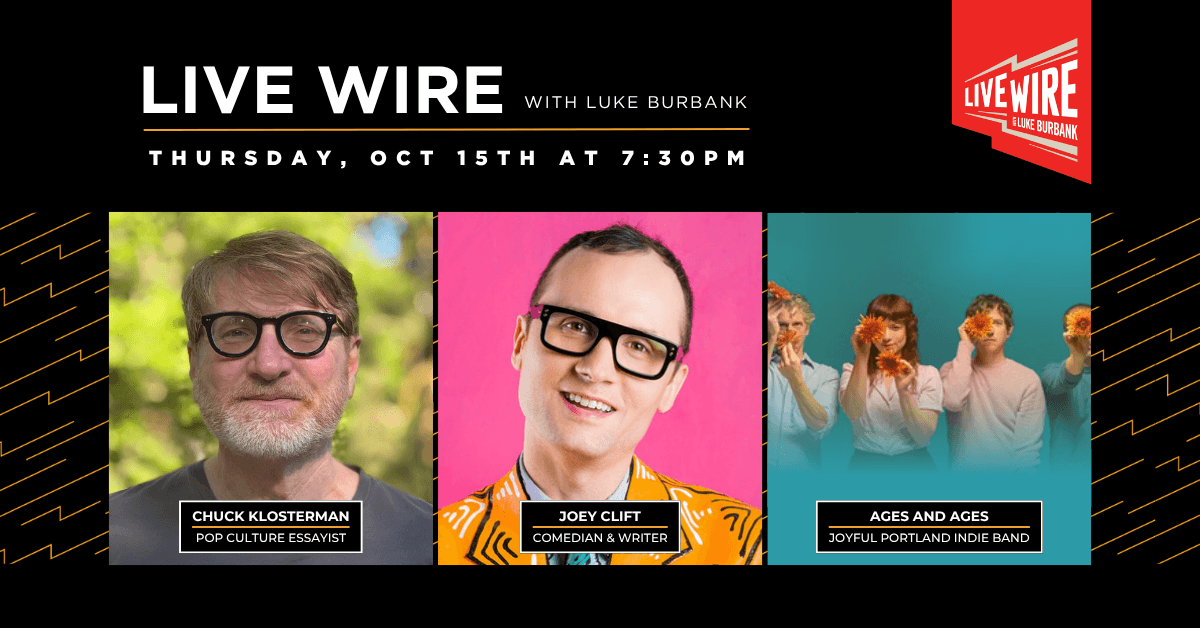 Live Wire with Luke Burbank artwork from Alberta Rose Theatre