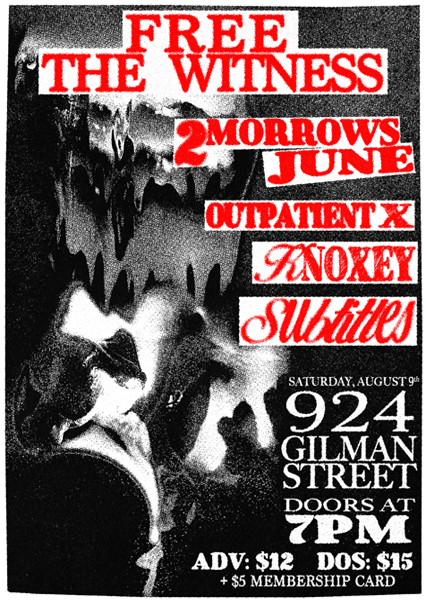2Morrows June + Free The Witness + More! artwork from 924 Gilman