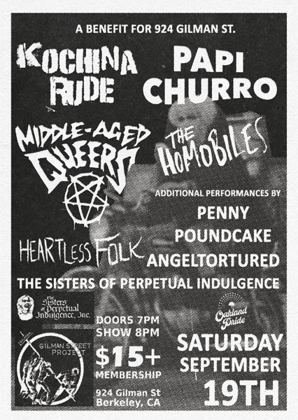 Oakland Pride Extravaganza! artwork from 924 Gilman