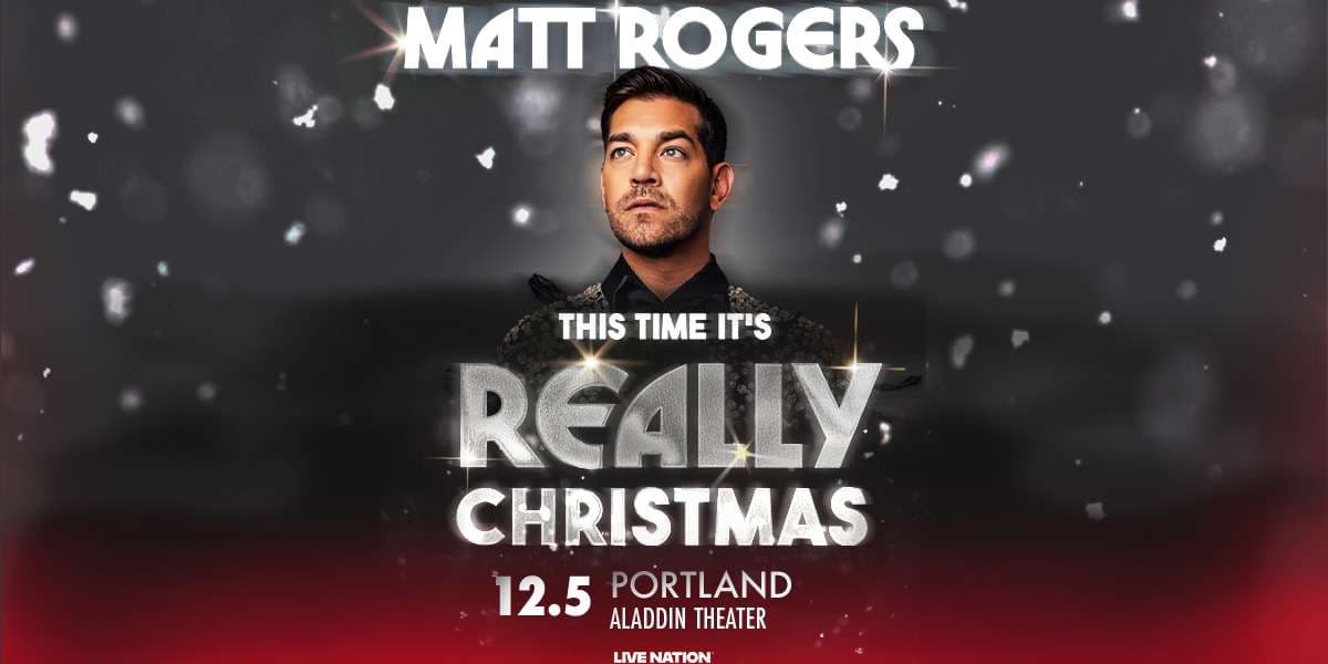 Matt Rogers: THIS TIME IT’S *REALLY* CHRISTMAS Tour artwork from Aladdin Theater