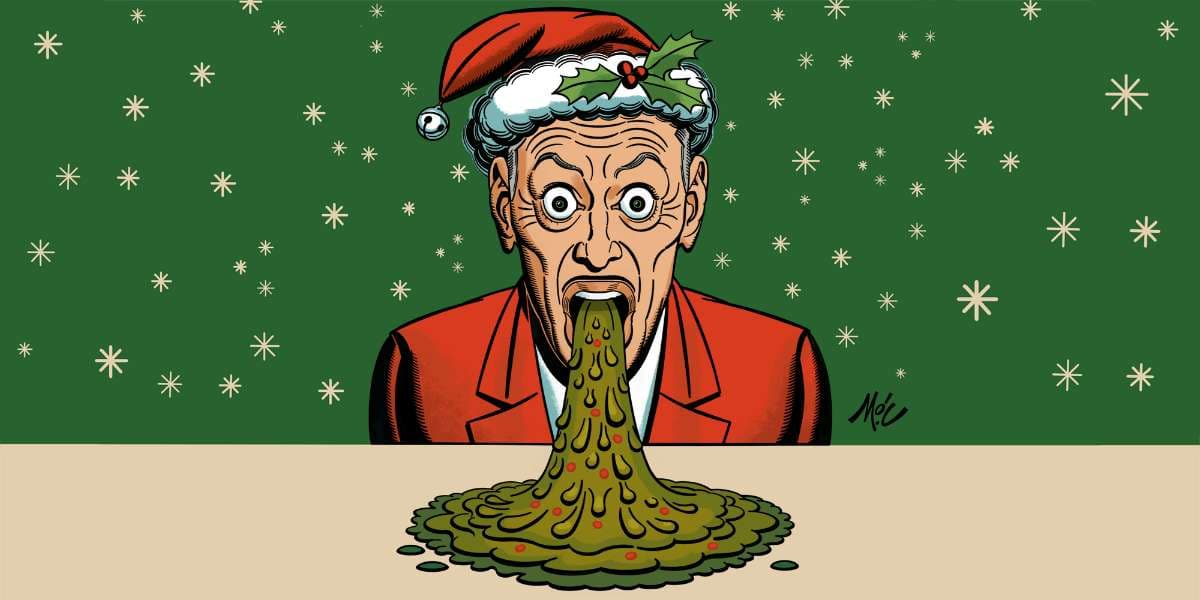 A John Waters Christmas artwork from Aladdin Theater