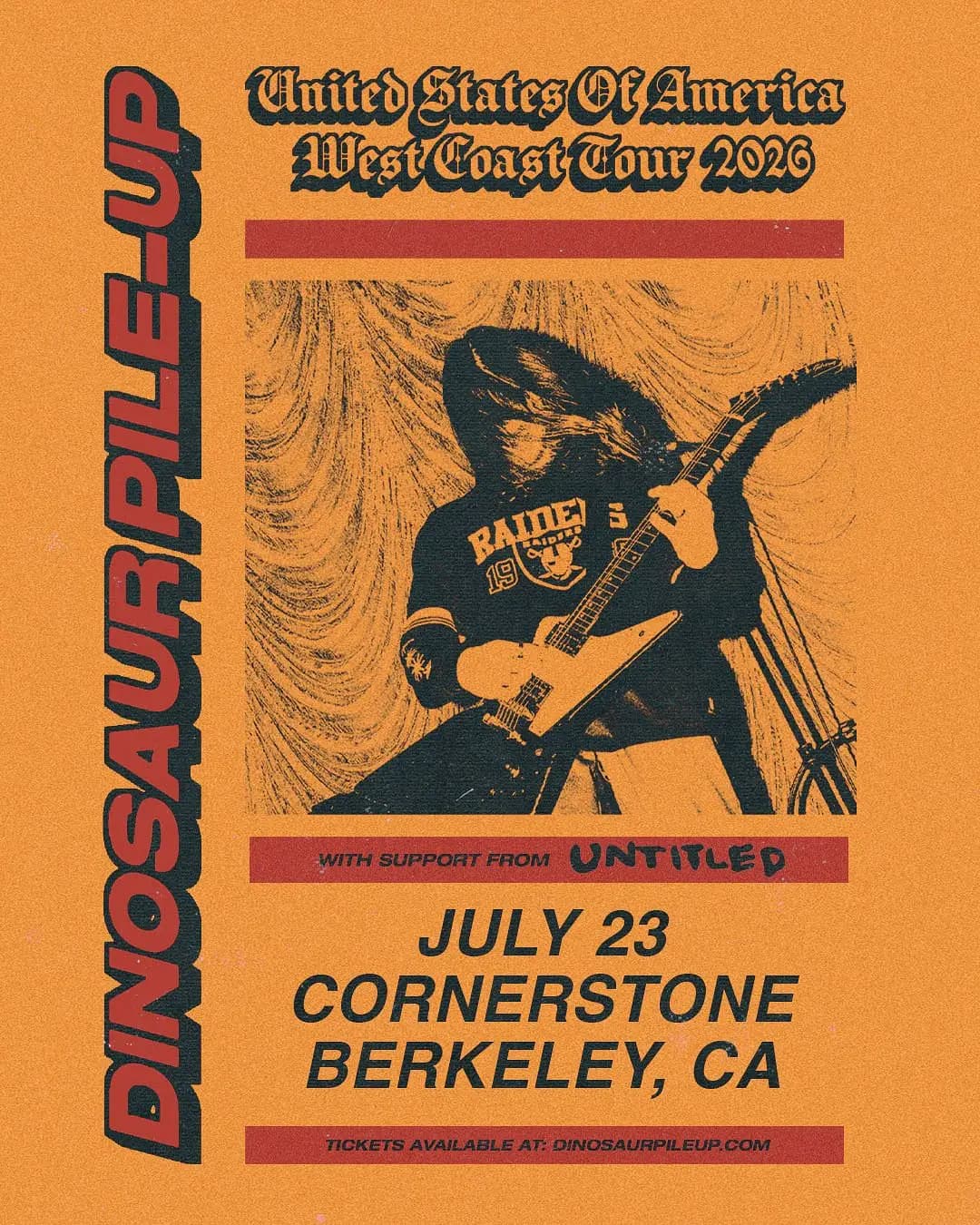 Dinosaur Pile-Up: United States of America West Coast Tour artwork from Cornerstone Berkeley