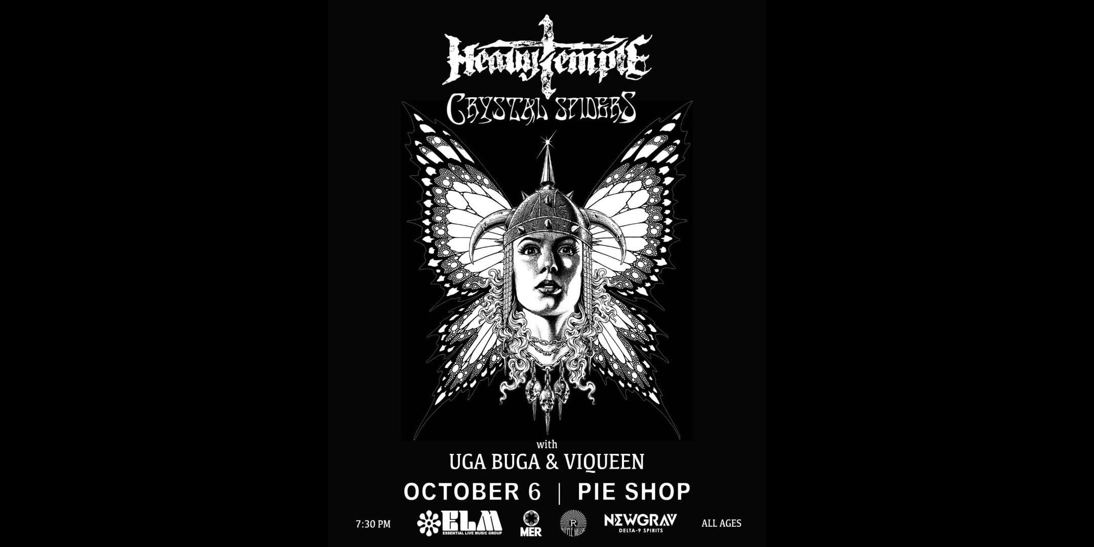 Heavy Temple w/ Crystal Spiders, Viqueen, Uga Buga artwork from Pie Shop