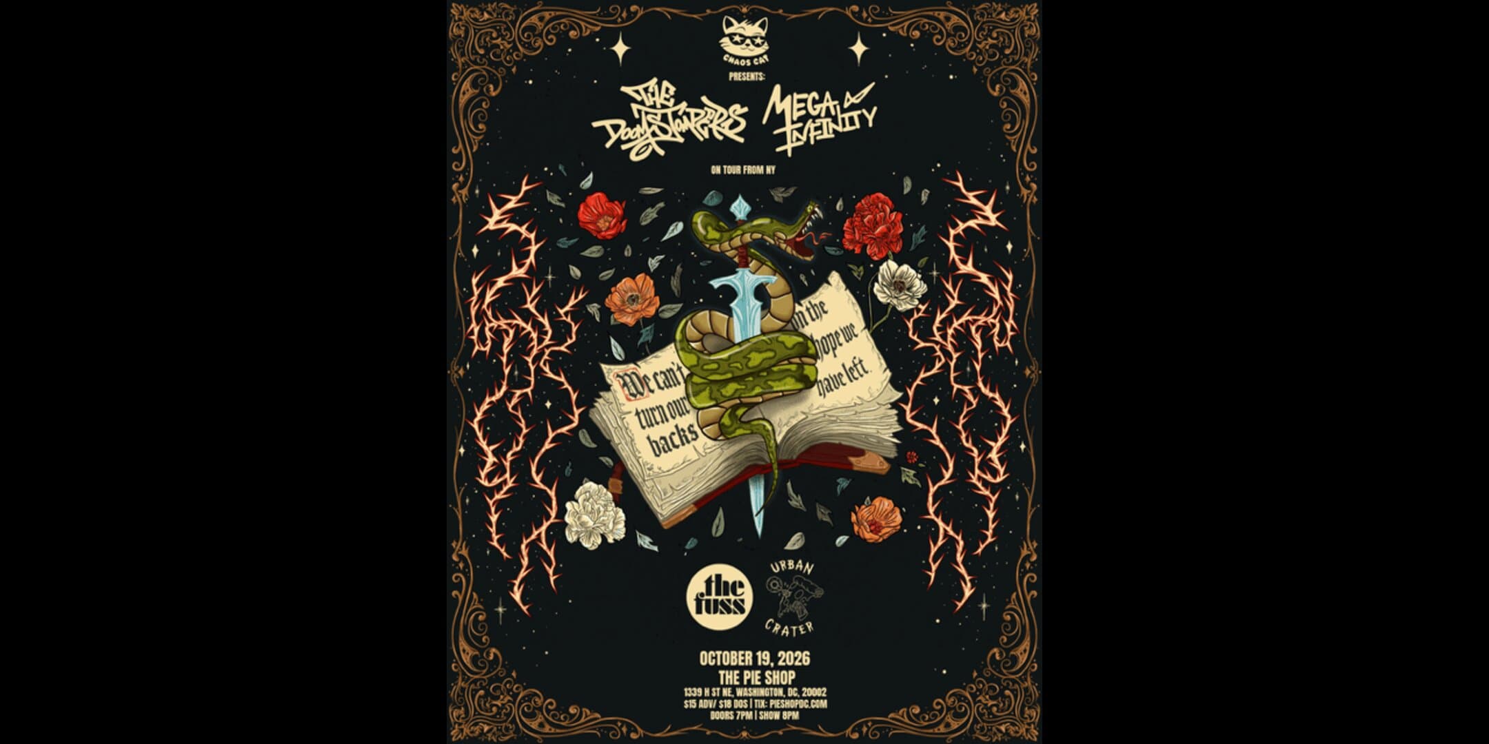 The Doomstompers w/ Mega Infinity, The Fuss, Urban Crater artwork from Pie Shop