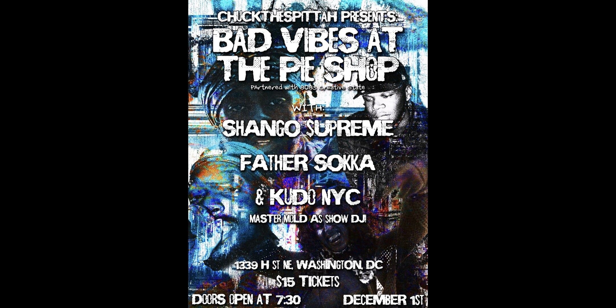 ChuckTheSpittah w/ Shango Supreme, Father Sokka, Kudo NYC artwork from Pie Shop