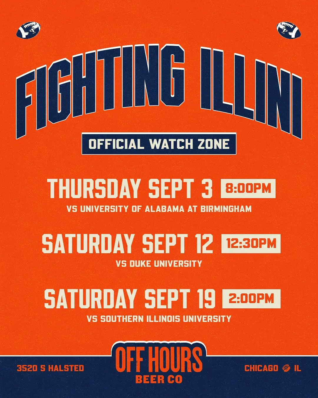 Illinois Fighting Illini vs. Southern Illinois University artwork from Ramova Loft