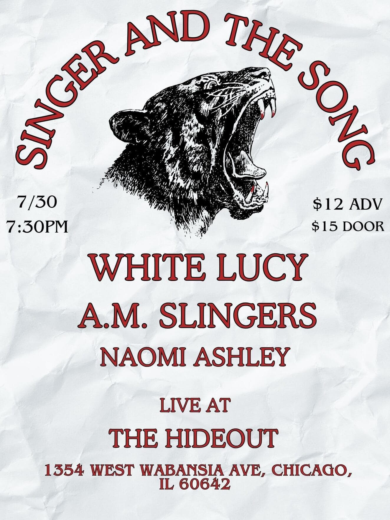 The Singer & The Song artwork from Hideout Chicago
