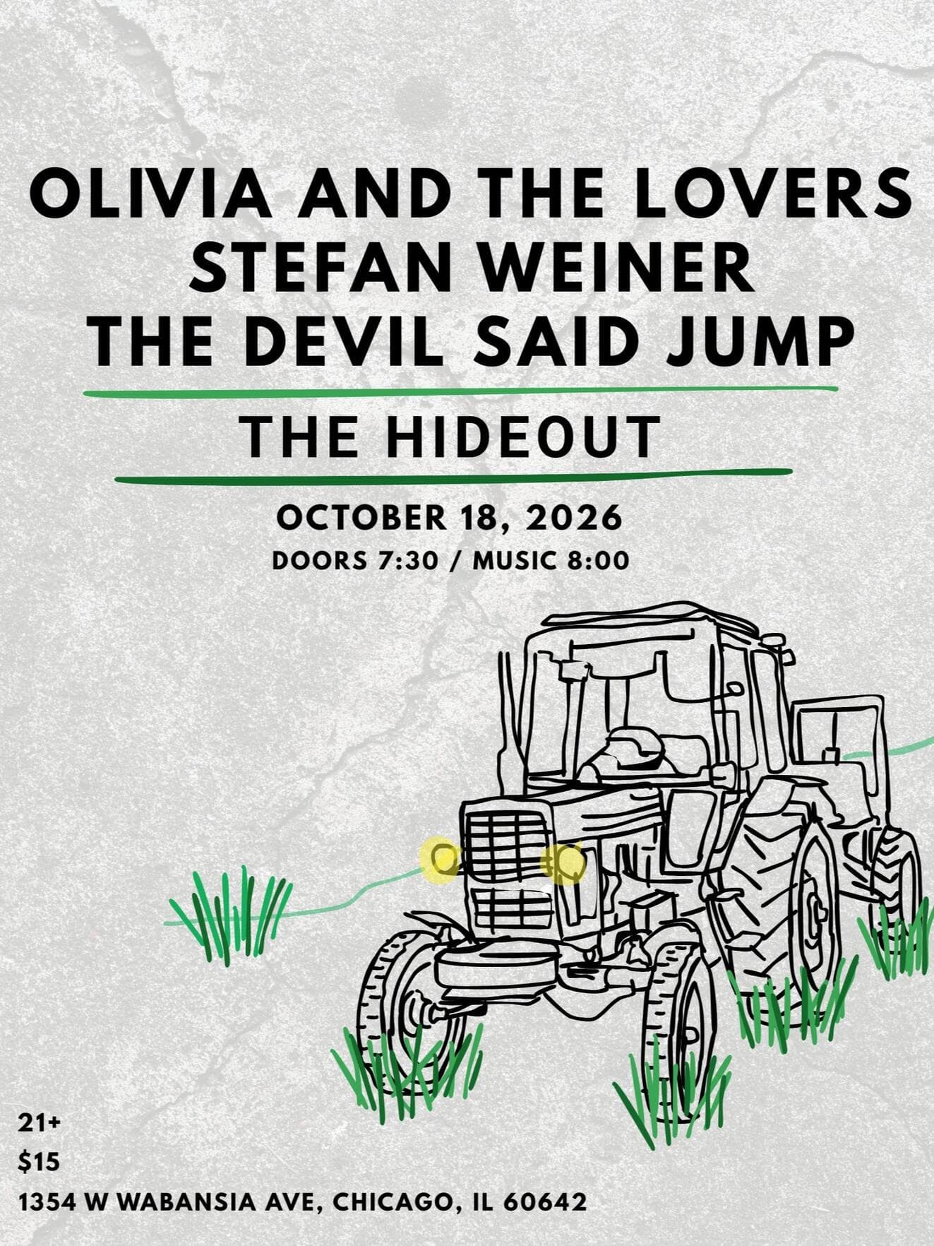 Olivia and the Lovers, Stefan Weiner, Devil Said Jump artwork from Hideout Chicago