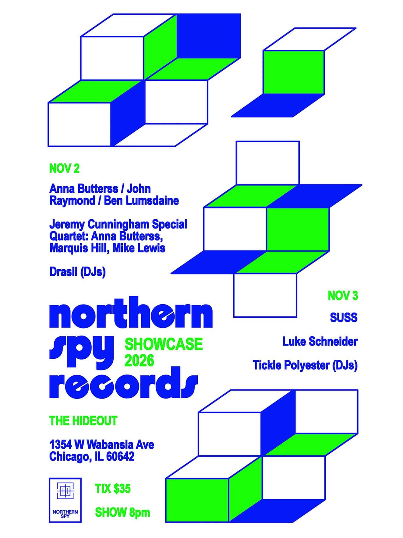 Northern Spy Presents: Beginningless + Jeremy Cunningham Special Quartet artwork from Hideout Chicago