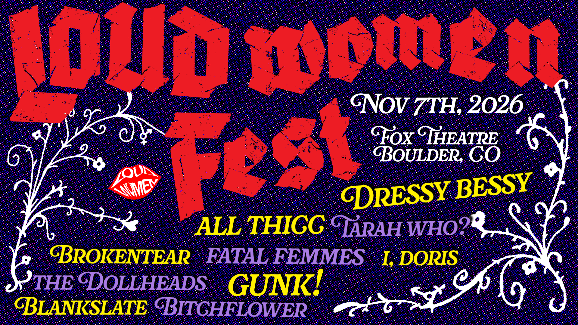 LOUD WOMEN Fest Colorado artwork from Fox Theatre