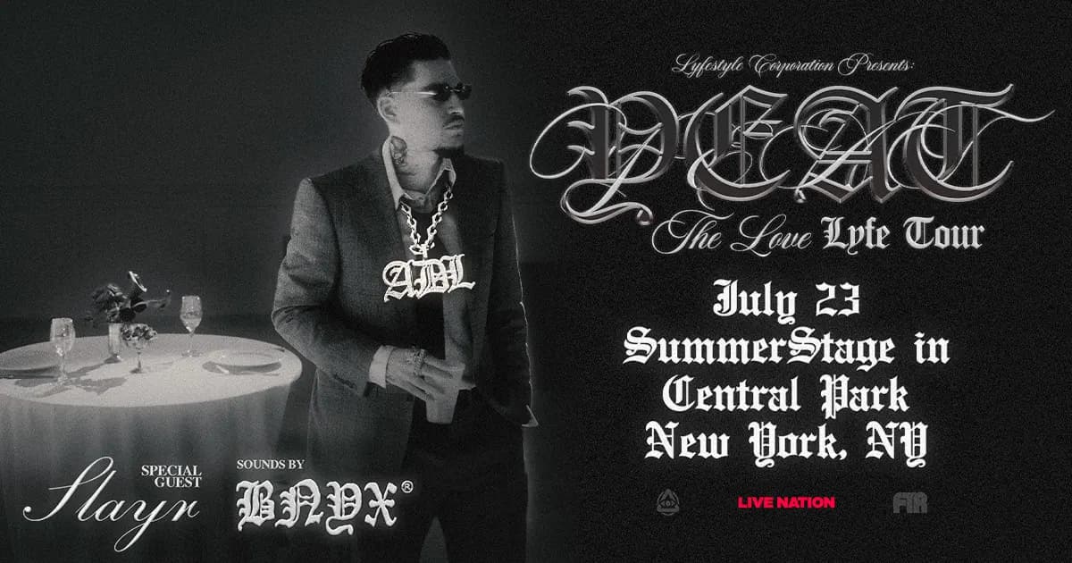 Yeat: The LOVE/LYFE Tour / Slayr / BNYX artwork from SummerStage - Manhattan