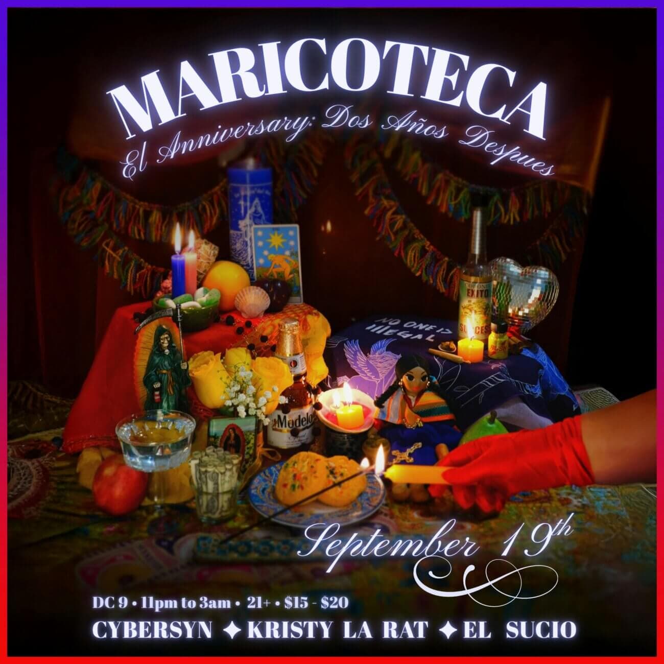 MARICOTECA :: Queer Latine Dance Party artwork from DC9 Nightclub