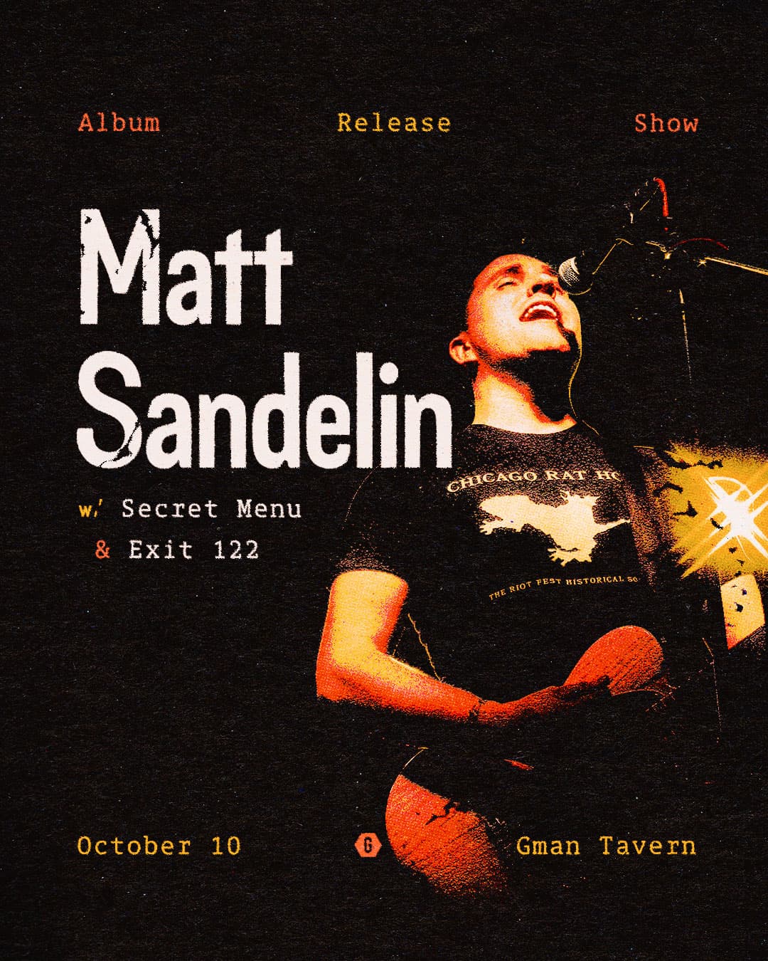 Matt Sandelin (Album Release Show) * Secret Menu * Exit 122 artwork from GMan Tavern