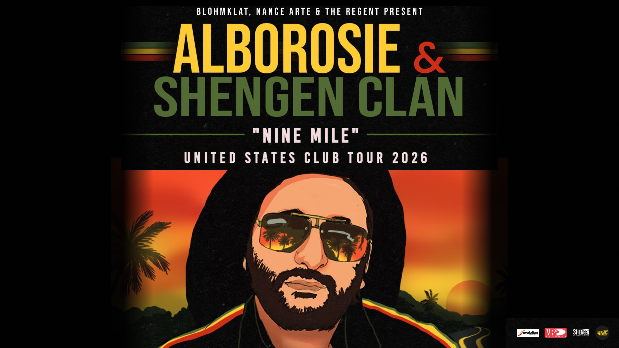 Alborosie & Shengen Clan – Nine Mile Tour artwork from The Regent Theater