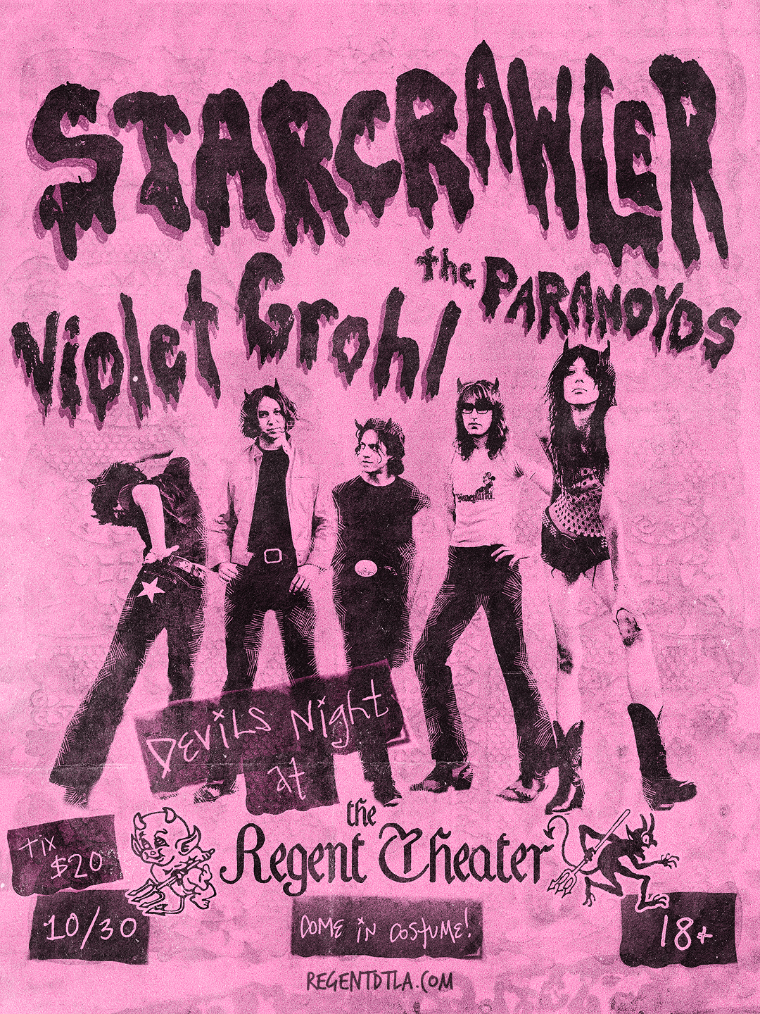 Devils Night: Starcrawler w/ Violet Grohl, The Paranoyds artwork from The Regent Theater