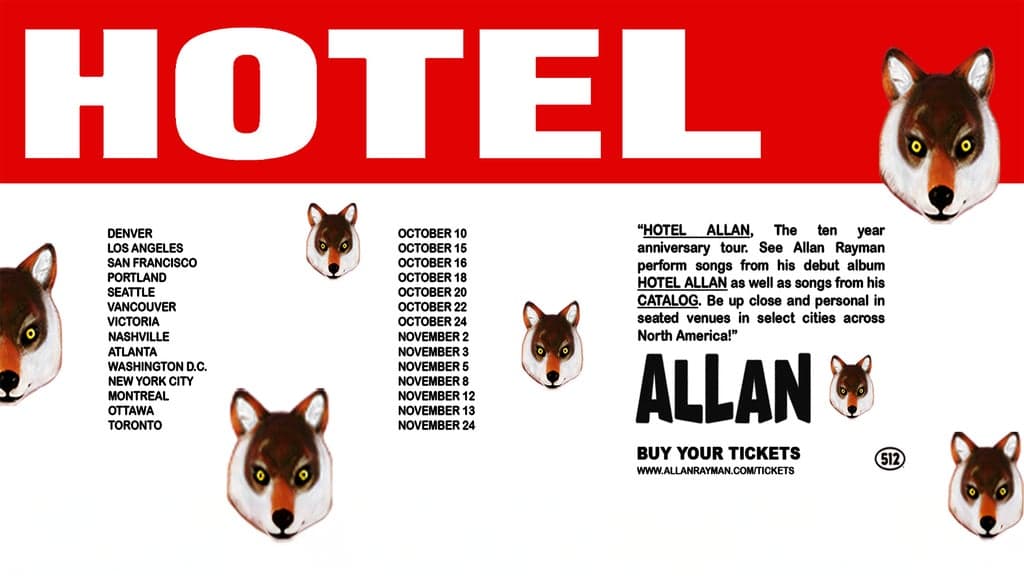 HOTEL ALLAN – The 10 Year Anniversary Tour artwork from The Moroccan Lounge