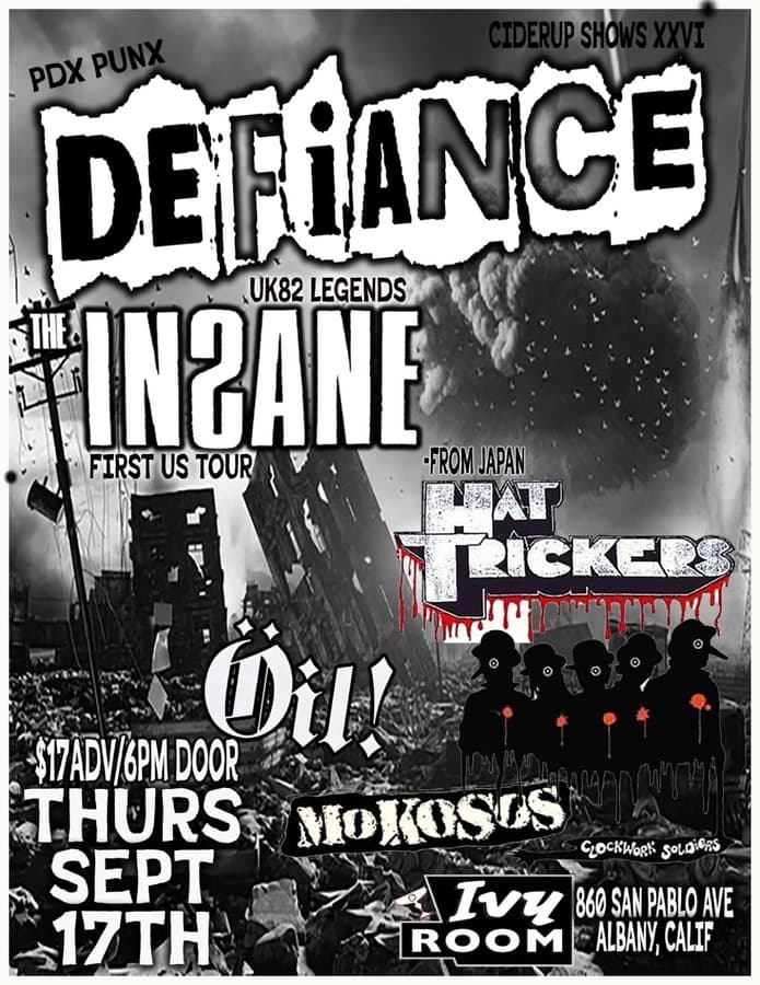 DEFIANCE + THE INSANE artwork from Ivy Room