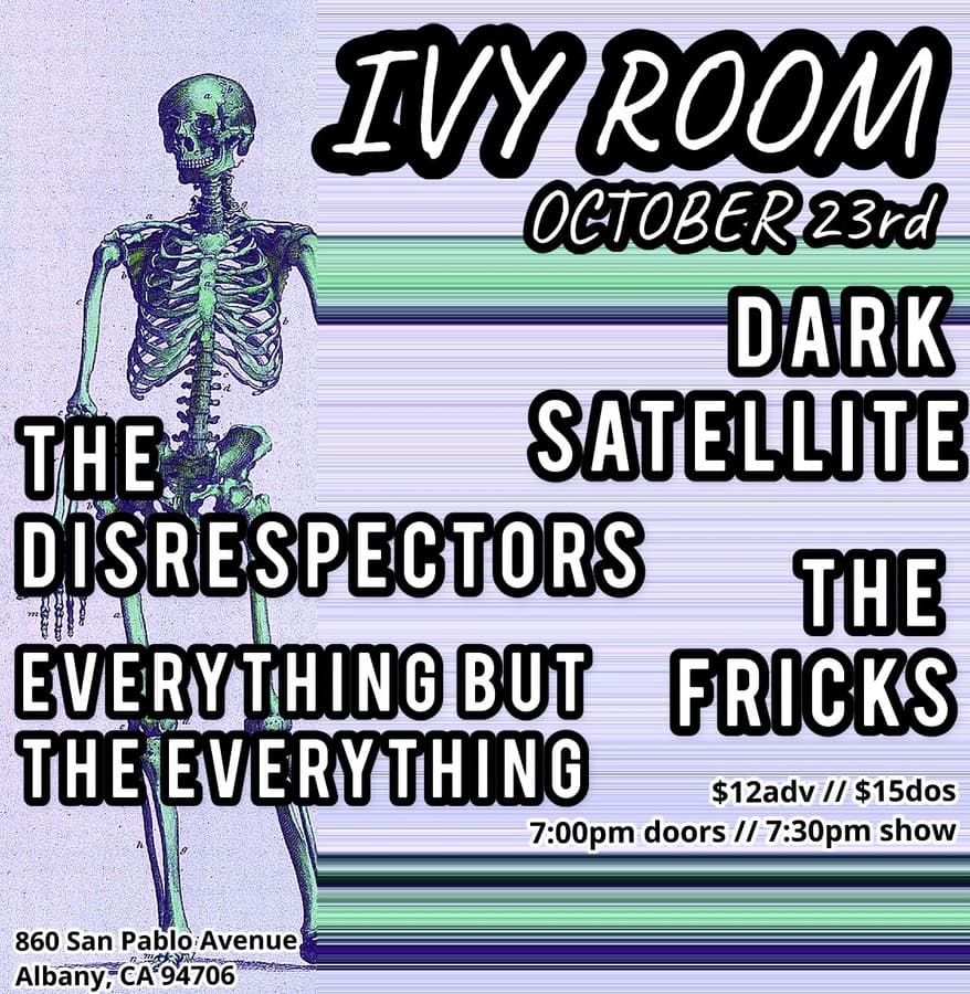 DARK SATELLITE + The Disrespectors + The Fricks + Everything but the everything artwork from Ivy Room