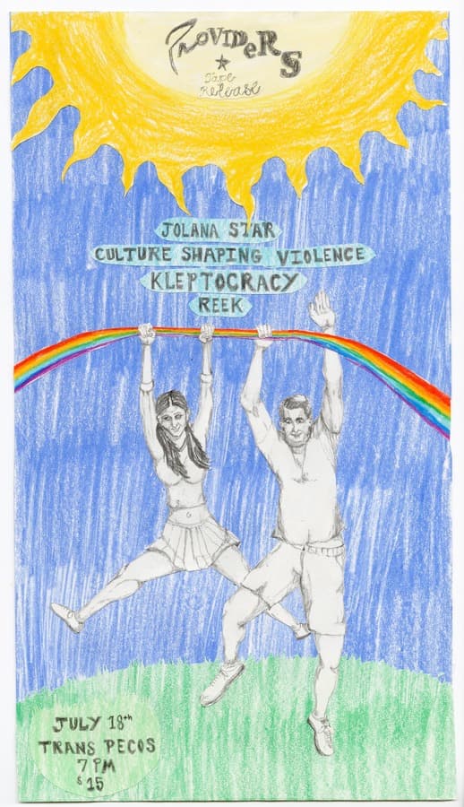 Providers / Jolana Star / Culture Shaping Violence / Kleptocracy / Reek artwork from Trans-Pecos