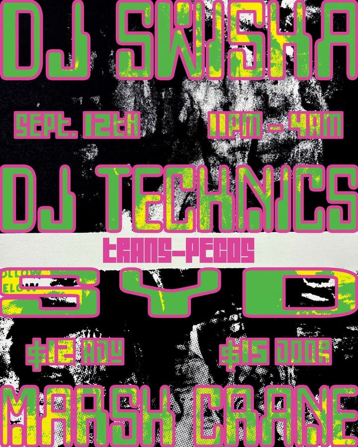DJ Swisha / DJ Technics / Syd / Marsh Crane artwork from Trans-Pecos