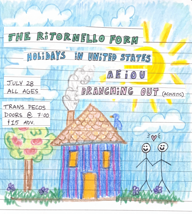 The Ritornello Form / Holidays in the United States / aeiou / Branching Out artwork from Trans-Pecos