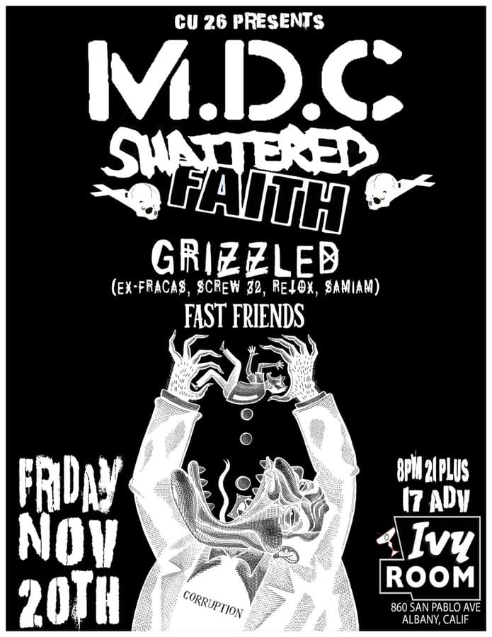 MDC + SHATTERED FAITH artwork from Ivy Room