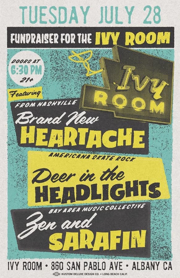 Brand New Heartache (Nashville) + Deer In The Headlights + Zen & Sarafin artwork from Ivy Room