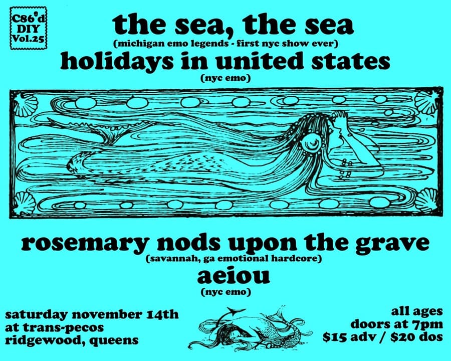 c86'd Presents: The Sea, The Sea / Holidays in United States / Rosemary Nods Upon the Grave / AEIOU artwork from Trans-Pecos