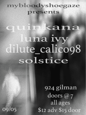 mybloodyshoegaze fest artwork from 924 Gilman