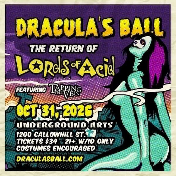 Dracula's Ball ft. Lords of Acid artwork from Underground Arts