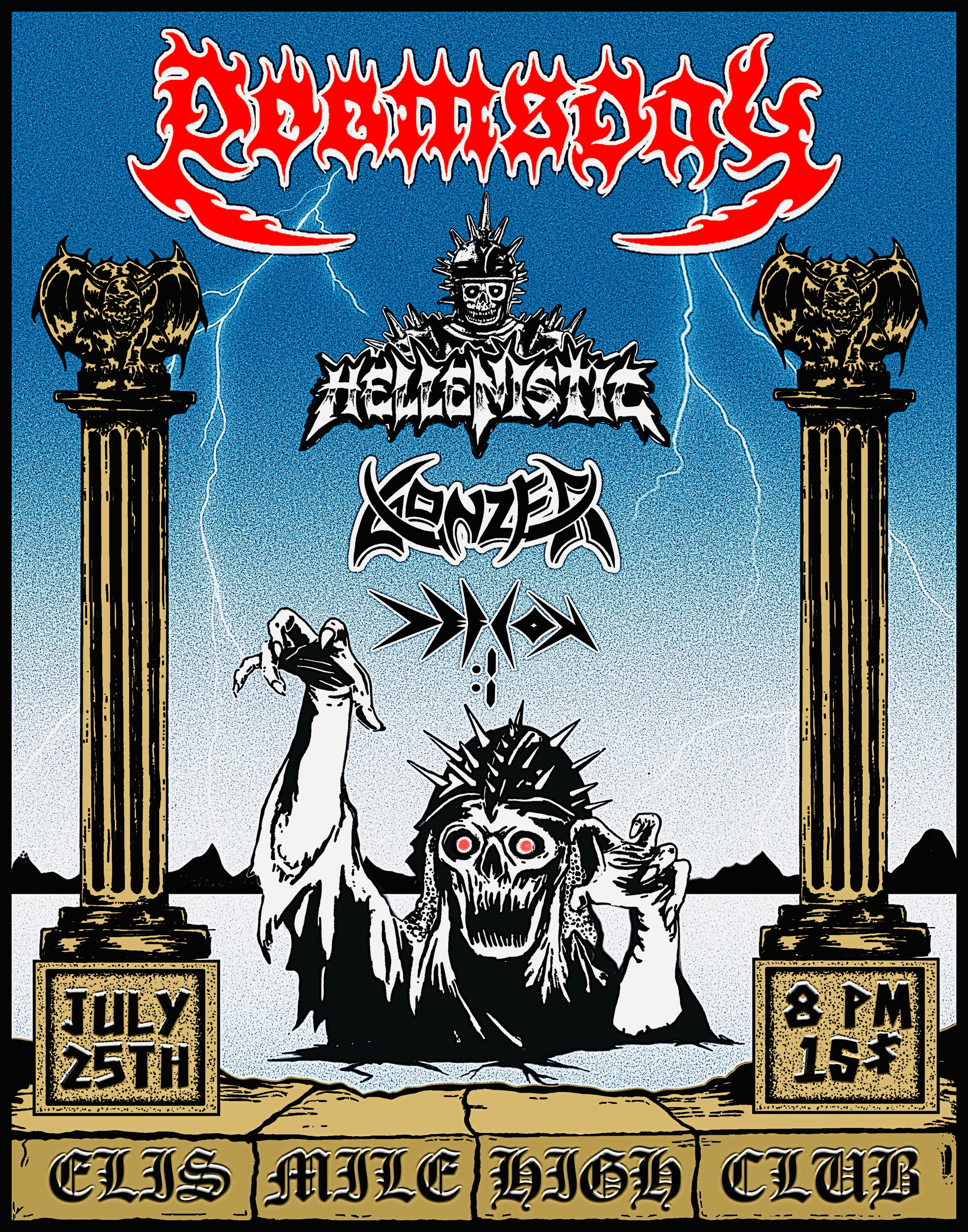 Doomsday Hellenistic, Gonzer, DEFCON 1 artwork from Eli's Mile High Club