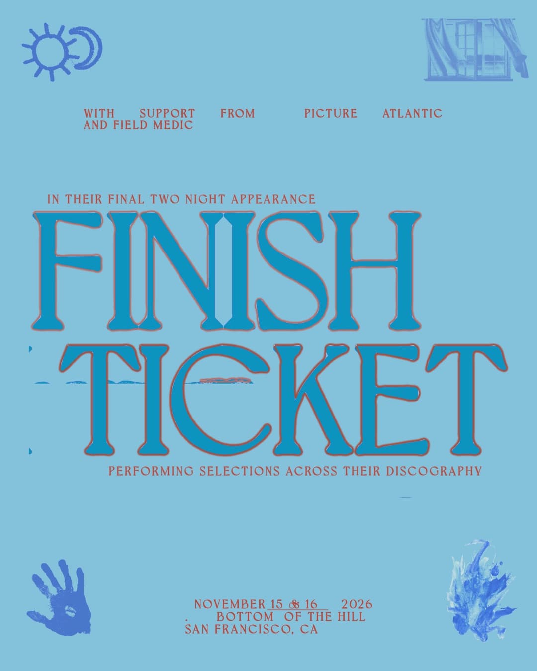 Finish Ticket artwork from Bottom of the Hill