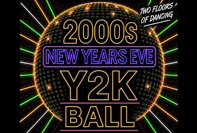 2000s New Year’s Eve Y2K Ball artwork from Crystal Ballroom
