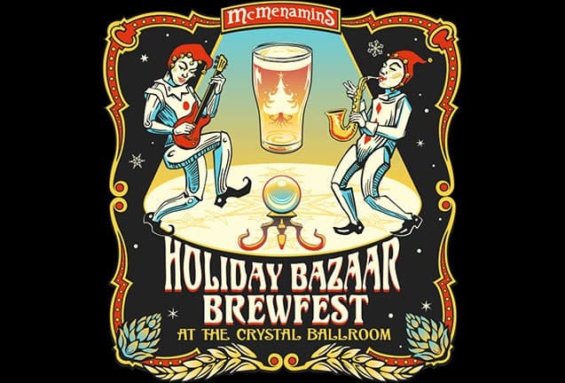 Inaugural Holiday Bazaar Brewfest artwork from Crystal Ballroom