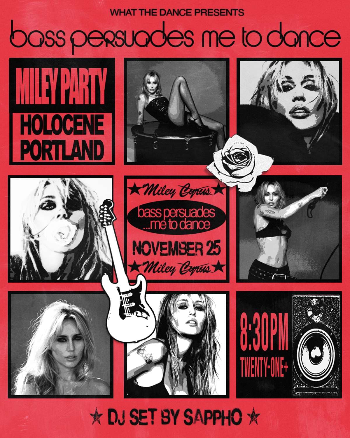 BASS PERSUADES ME TO DANCE: A MILEY PARTY 🪩 – 21+ artwork from Holocene