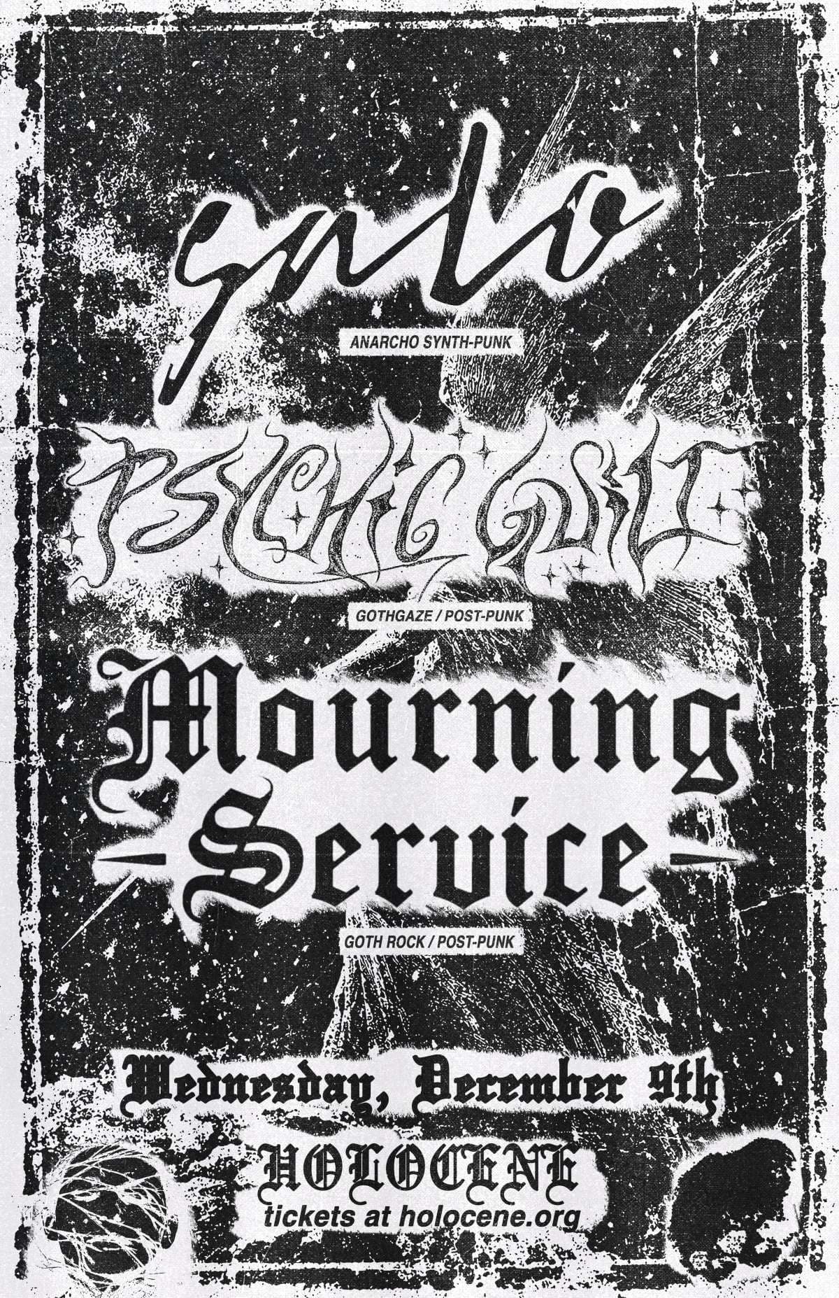 Salo // Psychic Guilt // Mourning Service – 21+ artwork from Holocene