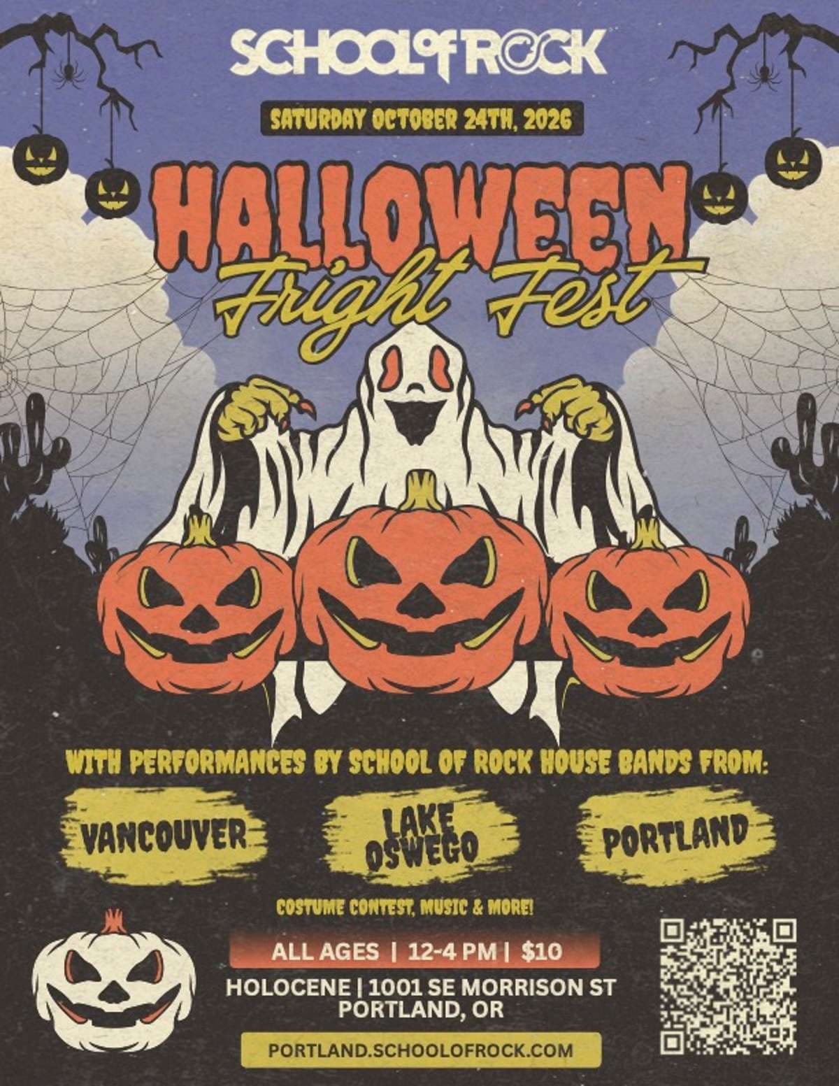 School of Rock’s Halloween Fright Fest – EARLY EVENT – All Ages artwork from Holocene