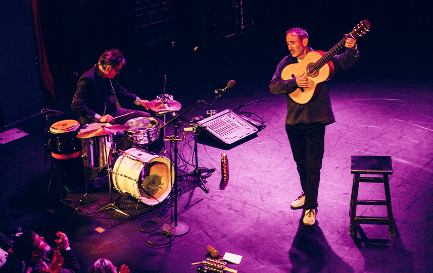 LIVE! ON STAGE: JONATHAN RICHMAN featuring TOMMY LARKINS on the drums! artwork from Lodge Room