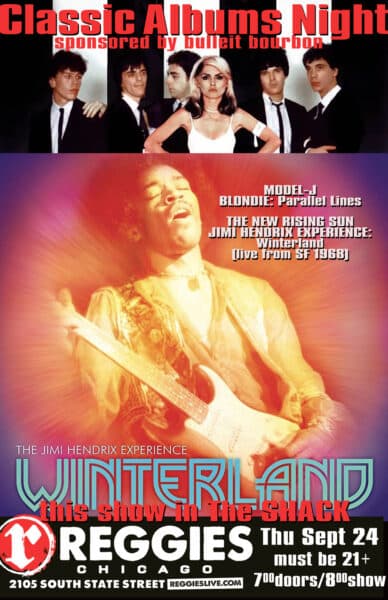 JIMI HENDRIX EXPERIENCE “WINTERLAND” (performed by New Rising Sun) artwork from Reggie's Rock Club